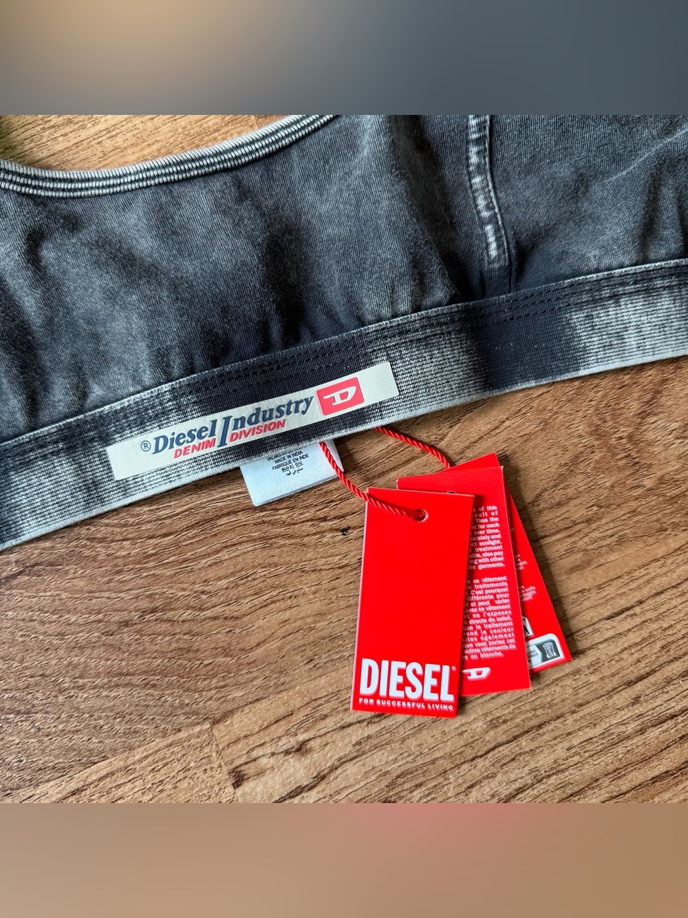 DIESEL Festival Streetwear Black Ariel-Denim Bra Size XL NWT - Picture 4 of 6